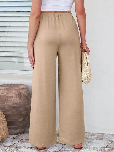 Elastic Waist Wide Leg Pants for Women in Various Sizes