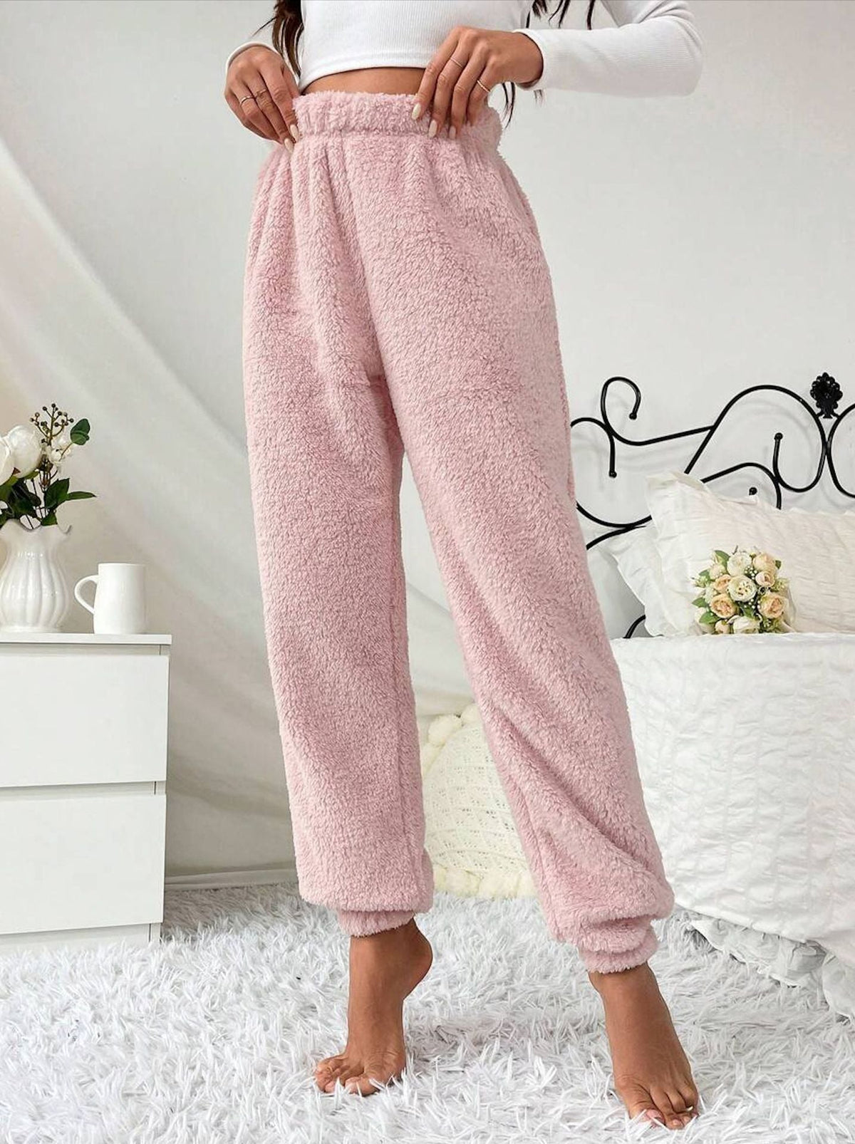 Casual Solid-color Pants Sweatpants Pajama Pants Loungewear