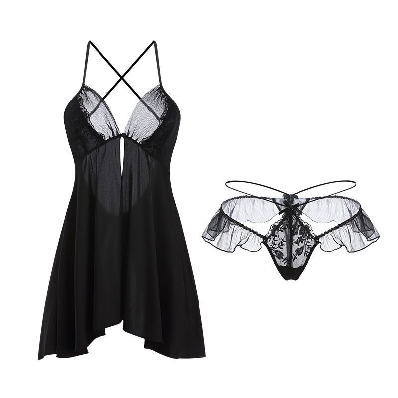 Mesh See-through Suspender Skirt