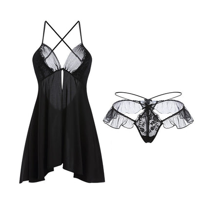 Mesh See-through Suspender Skirt
