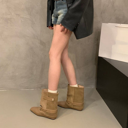 Retro-style Women's Brown Ankle Boots