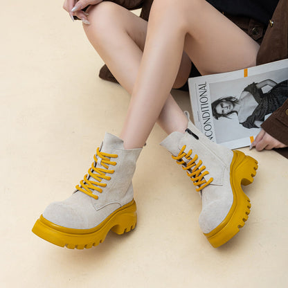 Womens Full-grain Leather Ankle Boots