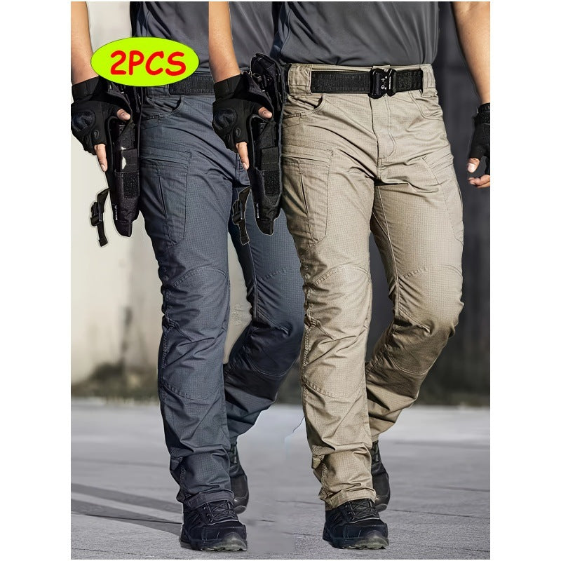 Summer Mens American-style Personalized Solid-color Hip-hop Utility Pants
