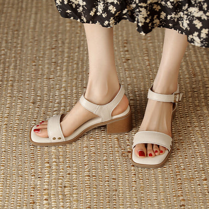 Womens Roman Sandals With A Single Strap And Soft Leather