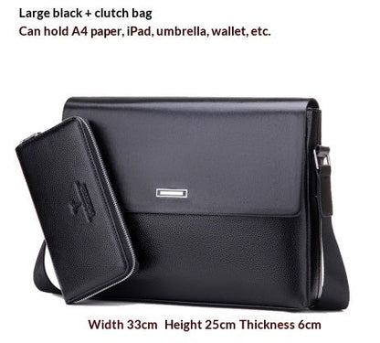 Trendy Men's Business Office And Casual Large-capacity Leather Bag