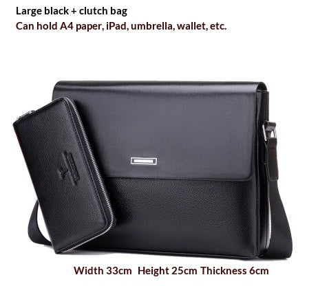 Trendy Men's Business Office And Casual Large-capacity Leather Bag