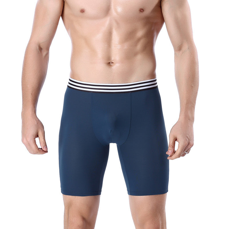 Men's Sports Briefs With Extra-long Ice Silk Boxer Briefs