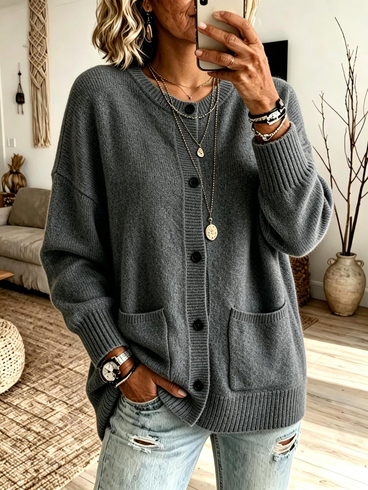 Women's Knitted Cardigan Sweater