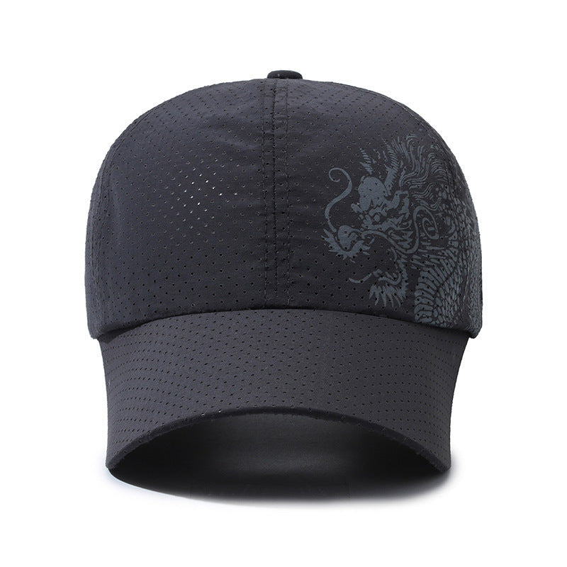 Hat Men's Chinese Style Printed Dragon Baseball Cap Polyester