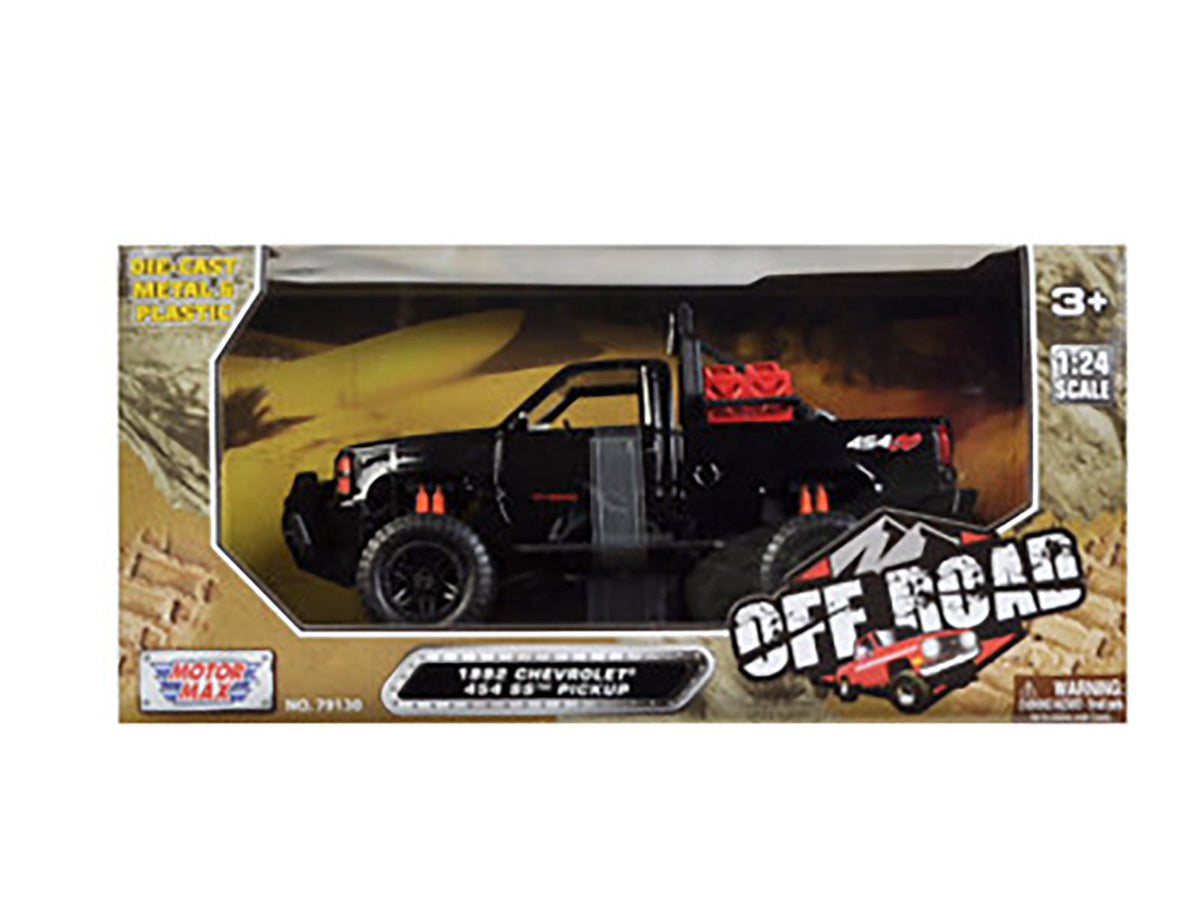 1992 Chevrolet 454 SS Pickup Truck Off Road Black 1/24 Diecast Model by Motormax