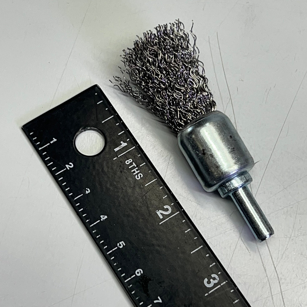 (5 PACK) Crimped Wire End Brush Stainless Steel 3/4" Dia 5/8" Post Chrome