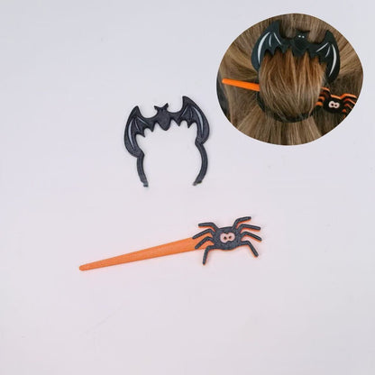 Halloween Barrettes Witch Bat Hairpin