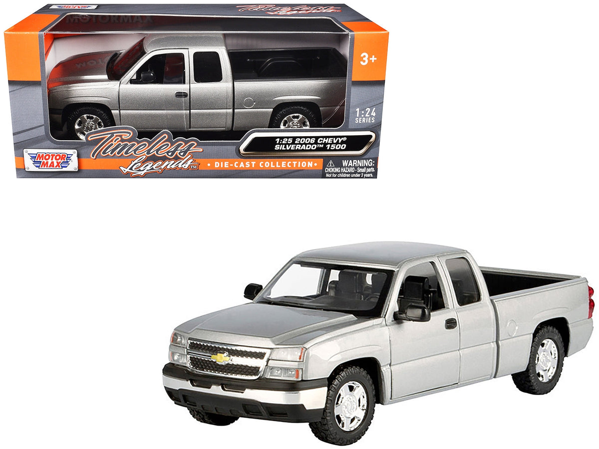 2006 Chevrolet Silverado 1500 Pickup Truck Gray Metallic "Timeless Legends" Series 1/25 Diecast Model Car by Motormax