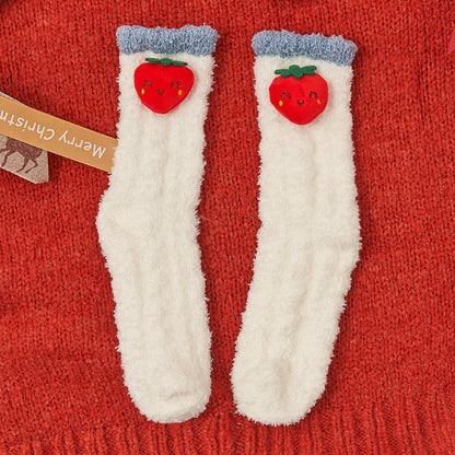 Coral Socks For Children In Autumn And Winter