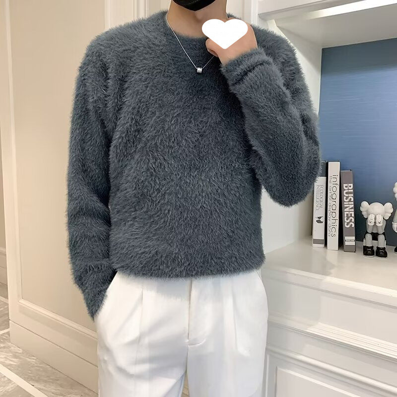 Round-neck Base Layer For Fallwinter Wearable As Outerwear