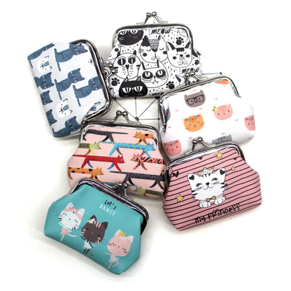 Cat print coin purse