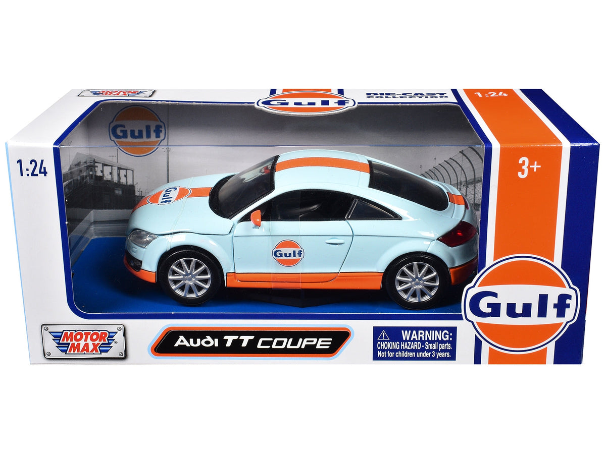 Audi TT Coupe "Gulf Oil" Light Blue with Orange Stripes "Gulf Die-Cast Collection" 1/24 Diecast Model Car by Motormax