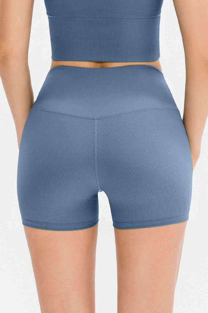 Slim Fit Wide Waistband Sports Shorts for Active Lifestyle