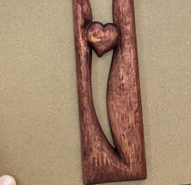 Three-dimensional wooden red heart cross love ornaments to commemorate relatives' tombstone inserts crucifix inserts