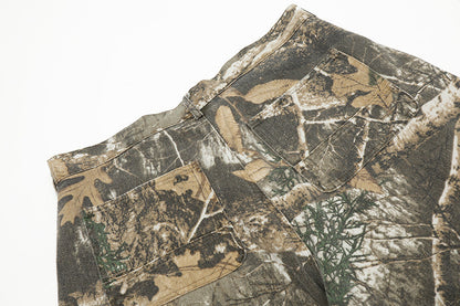 Leaves Camouflage Workwear Shorts Men