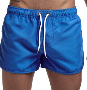 Mens Solid-Color Three-Quarter-Length Beach Shorts