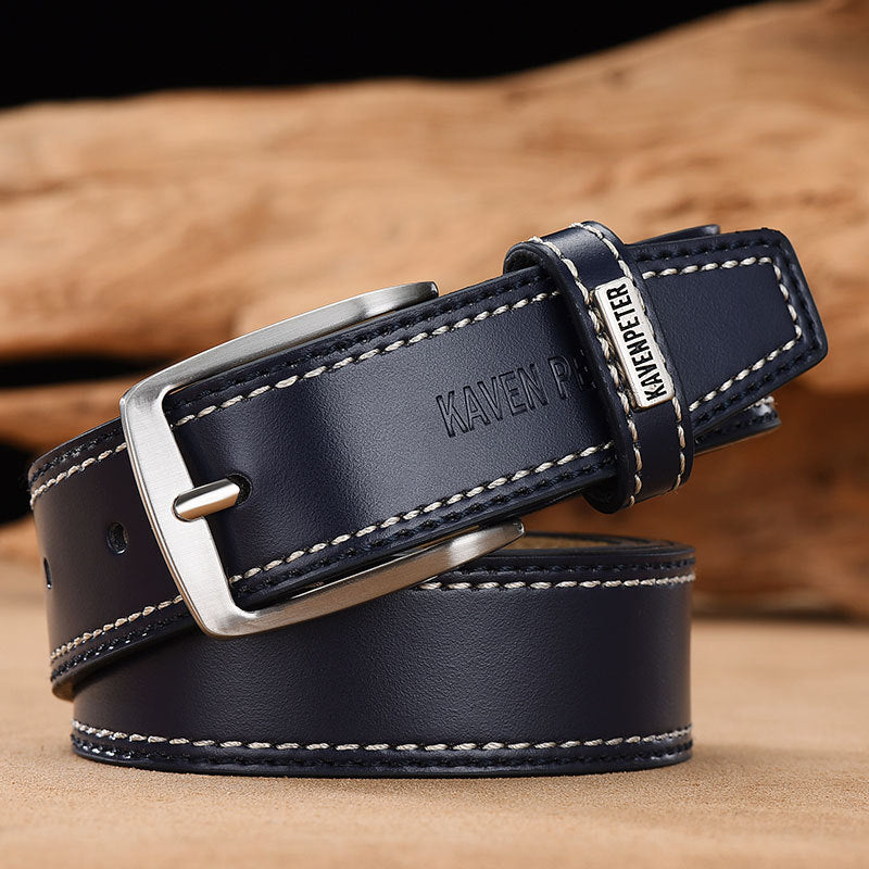 Men's Simple And Versatile Leather Cowhide Belt