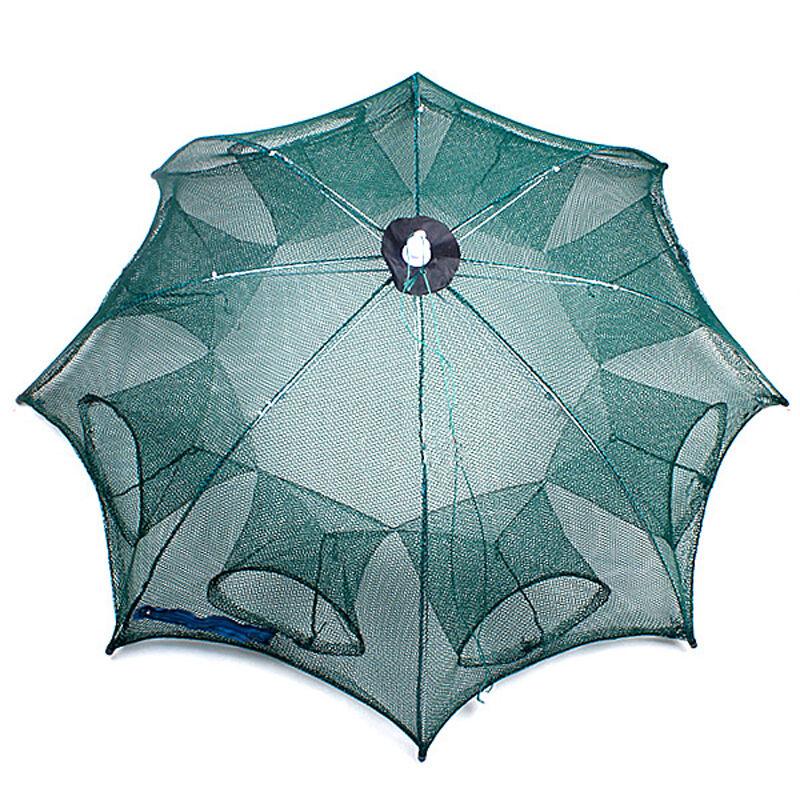 8 Holes Crayfish Automatic Folding Fishing Net Shrimp Cage