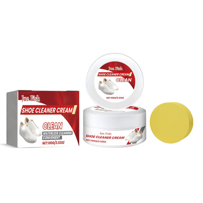 Shoe Cleaner Cream, Shoes Yellow Edge Decontamination Whitening Wash Clean A Wipe That Is White Paste