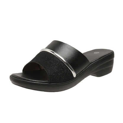Plus Size Female Slippers Chunky Heel Light