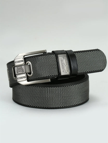 Pin Buckle Canvas Belt Cargo Pants Casual Retro Decorative Belt Fashion Men