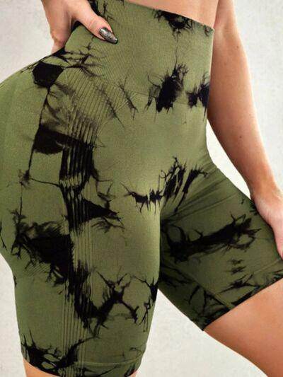 Tie-Dye High Waist Active Shorts for Women Workout Gear