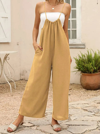 Casual Wide Leg Overalls