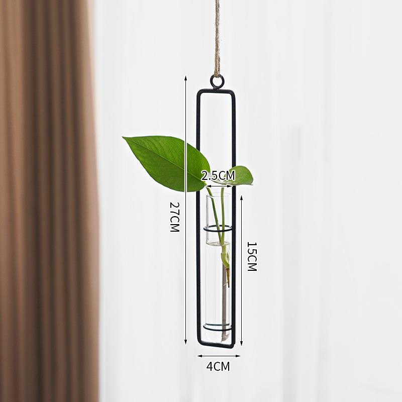 Scandinavian-Style Glass Hydroponic Vase for Living Room with Creative Hanging Door Decor and Wall Ivy Plant Water Cultivation Transparent Pot