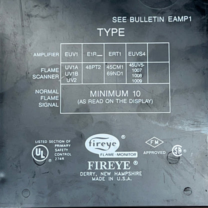 FIREYE Flame Amplifier Module For Monitor System EUV1