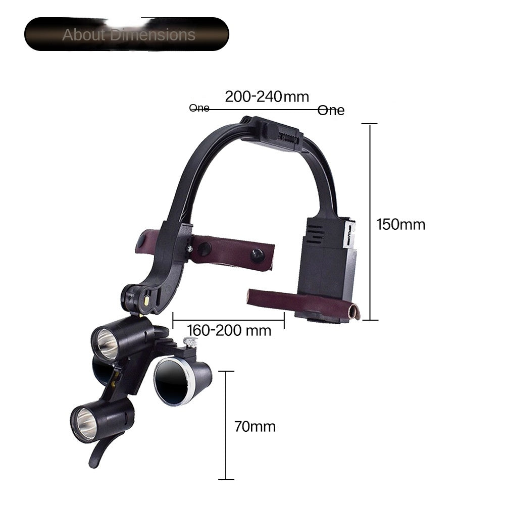 Dental oral head mounted magnifier with headlight HD orthopedic ENT optical instrument magnifying lens light