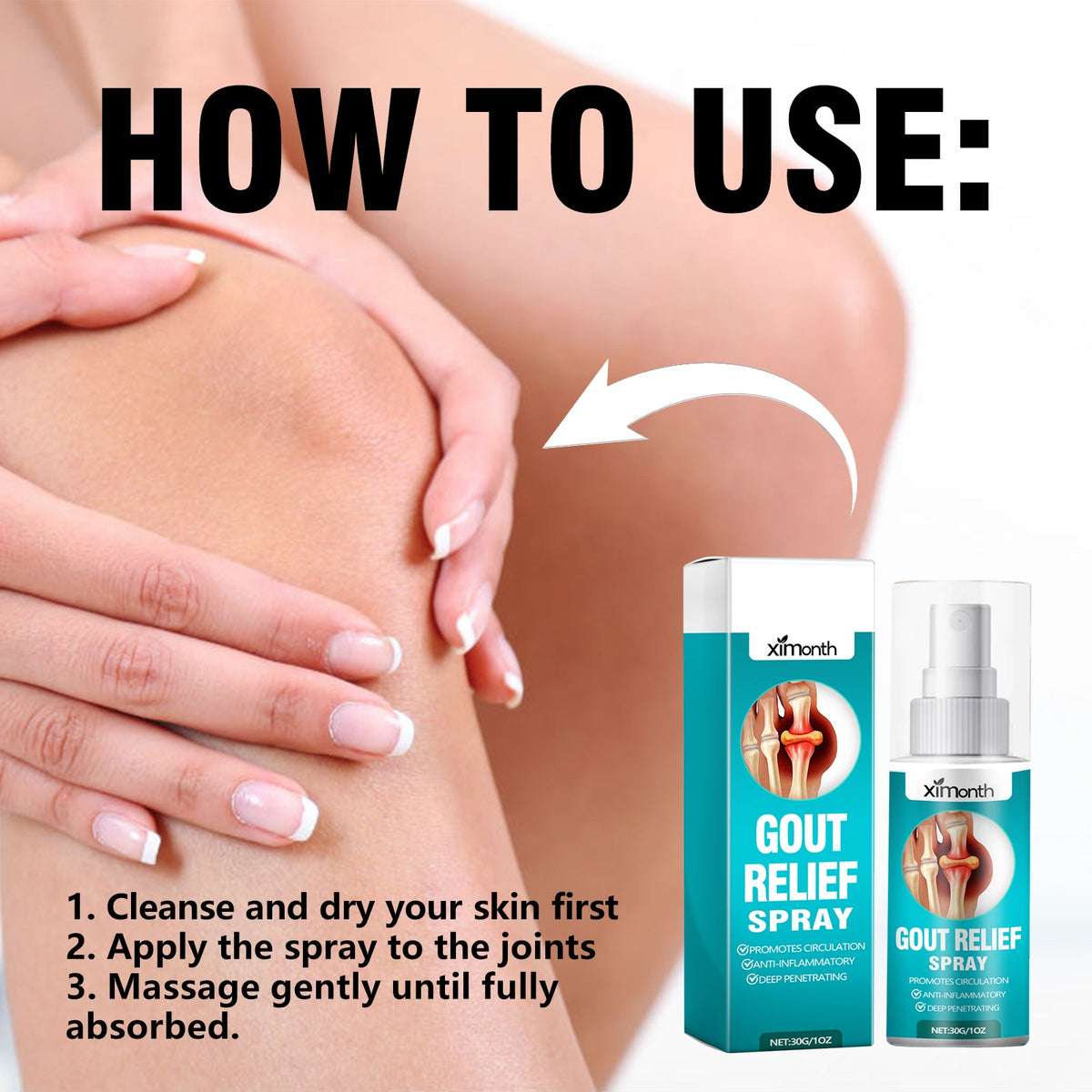 Gout Relief Spray, Relieve Lumbar Joint Muscle Knee Soreness Activating Muscles And Bone Health Care