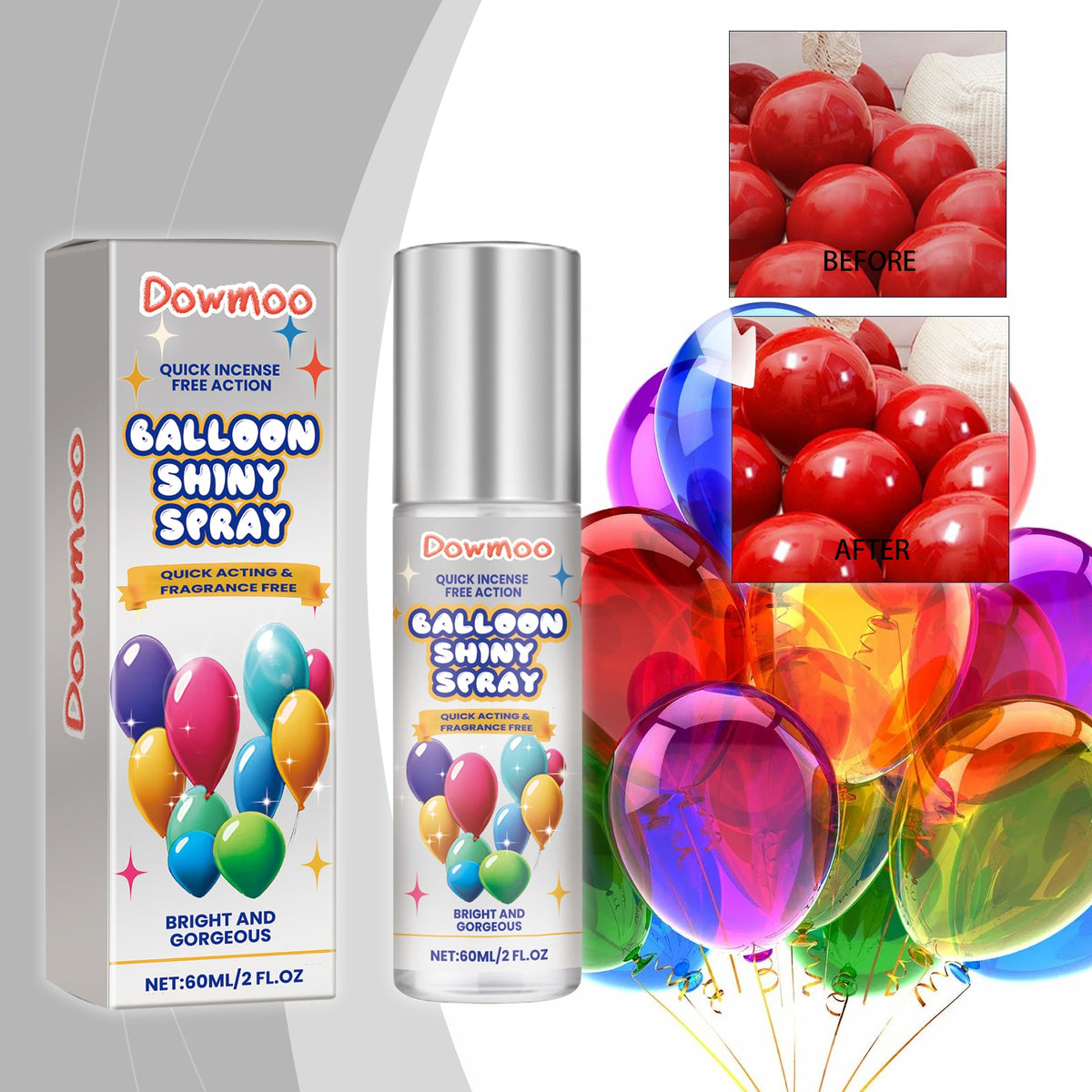 Latex Balloon Shine Spray, Long-Lasting Non-Oxidizing Enhanced Gloss Textured Atmosphere Spray
