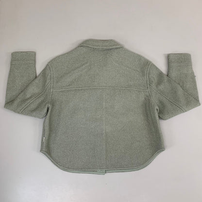 LEVI'S Front Button Cropped Jacket W/ Laydown Collar Women's Medium Tea Green 595450040