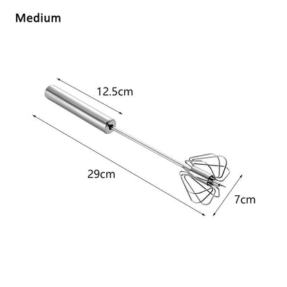 Stainless Steel Egg Beater Semi-Automatic Hand Press Rotary Household Kitchen Manual Egg
