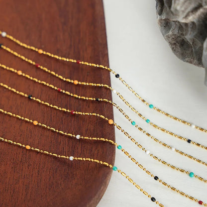 Simple rice bead splicing rice bead chain design drop glaze clip bead chain