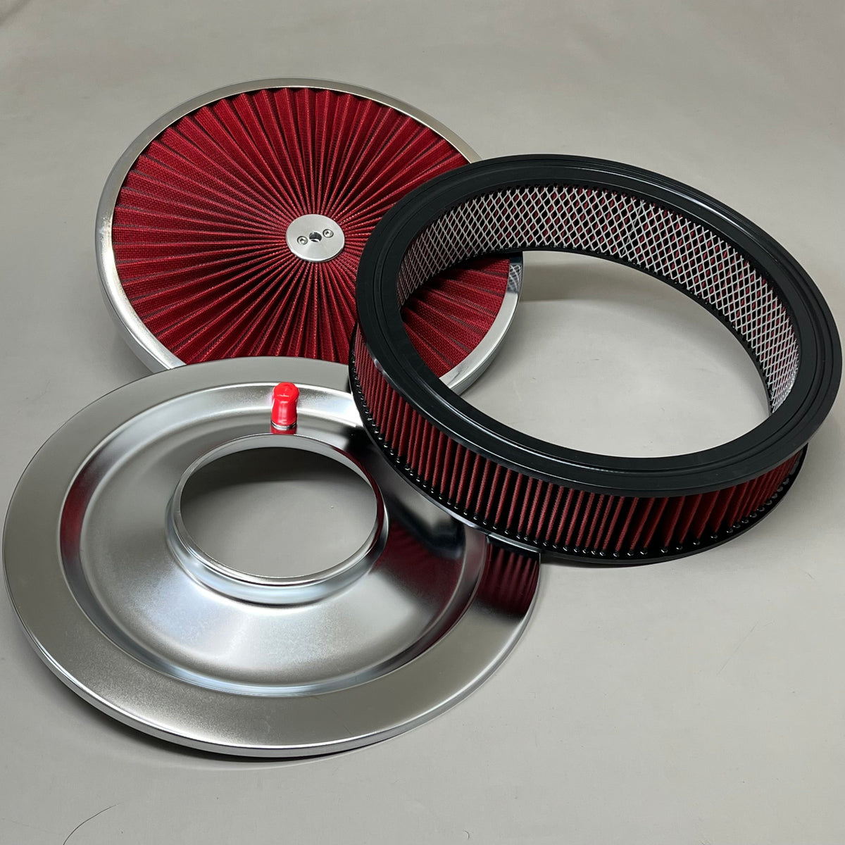 SPEEDMASTER Element Extreme Top Air Cleaner Kit 14"x2" Red/Chrome PCE104.1047