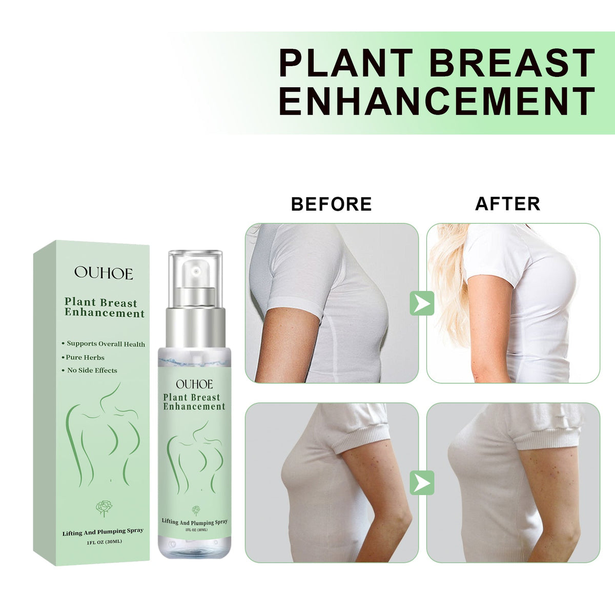 Natural Herbal Breast Spray Moisturizes Plump, Firming And Firming Breasts Massage Treatment
