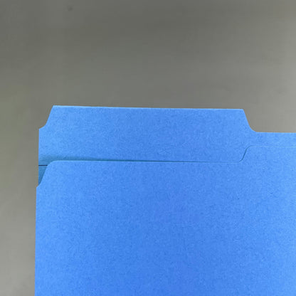 SMEAD (100 PACK) Color File Folders W/ Reinforcement Tabs 1/3 Cut Blue 12034