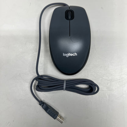 LOGITECH Full-Size USB Wired Mouse 4.5" x 2.5" Black M100
