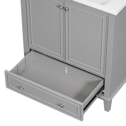 30 inch bathroom vanity no sink  base only gray