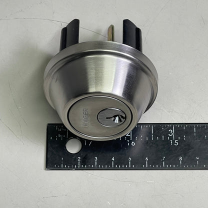 HAGER Deadbolt Satin Stainless Steel Grade 2 Cylinder Thumbturn 3215-32D
