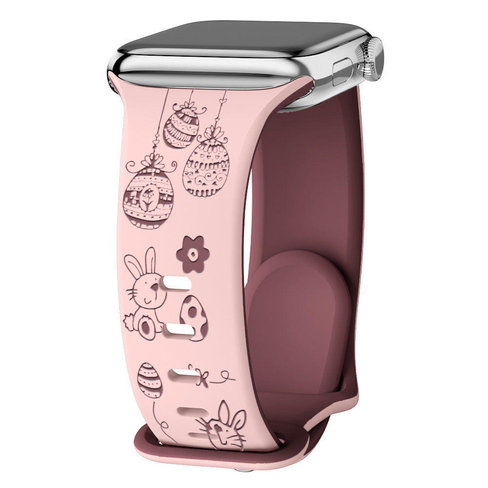 Suitable For The Easter Silicone Laser-engraved Printed Watch Strap