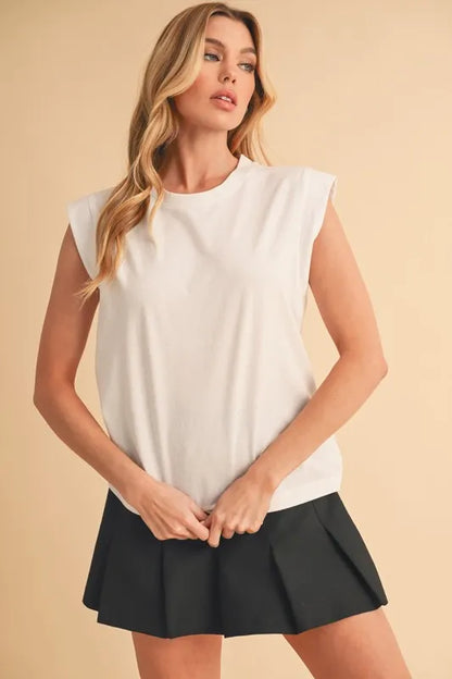 Aemi+Co Solid Color Round Neck Tank