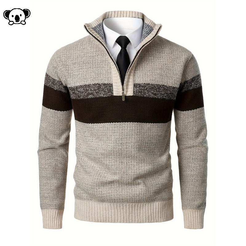 Men's Fleece-lined Mock-neck Sweater