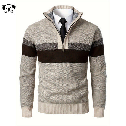 Men's Fleece-lined Mock-neck Sweater